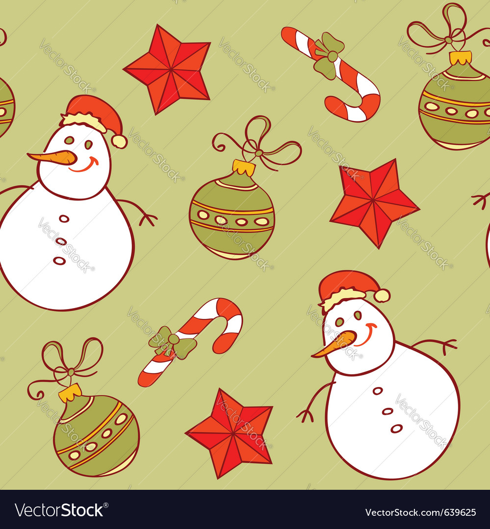 Seamless pattern with snowman