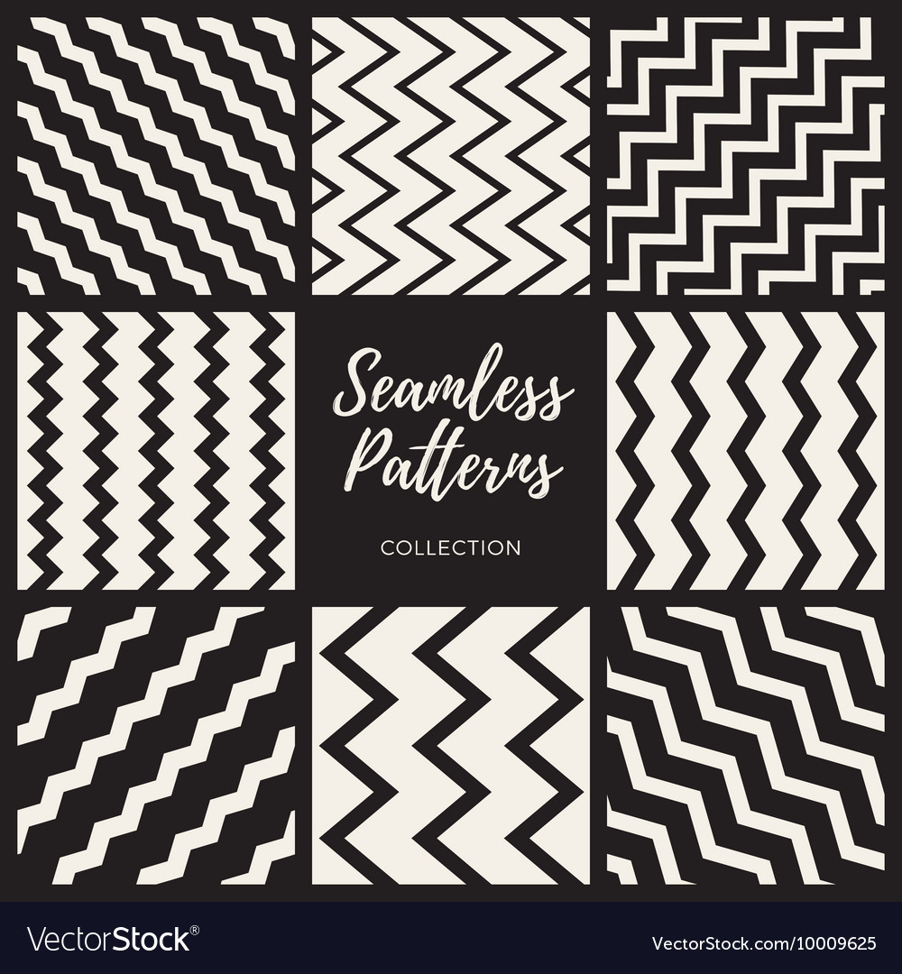 Seamless zigzag lines patterns collection