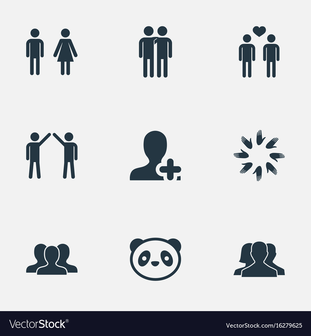 Set of simple fellows icons