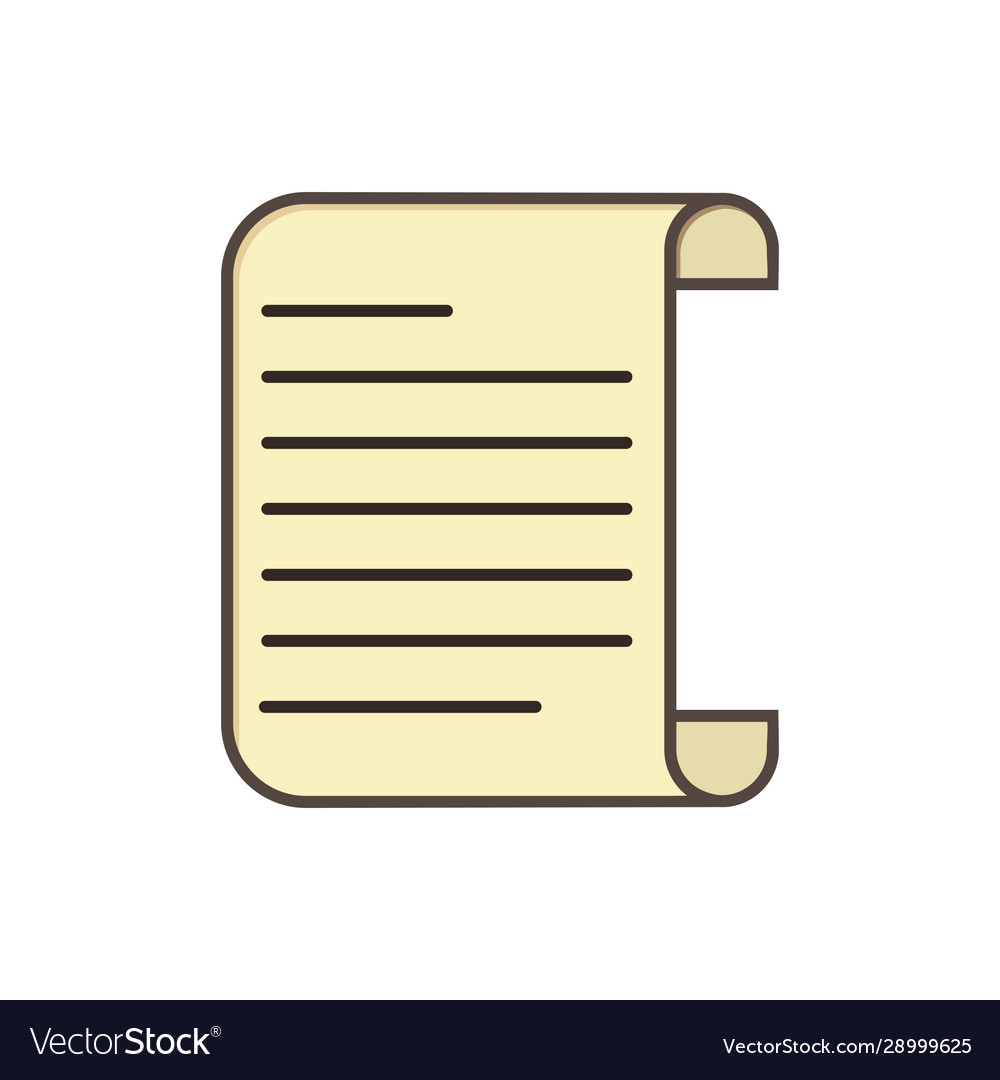 Simple paper scroll icon design