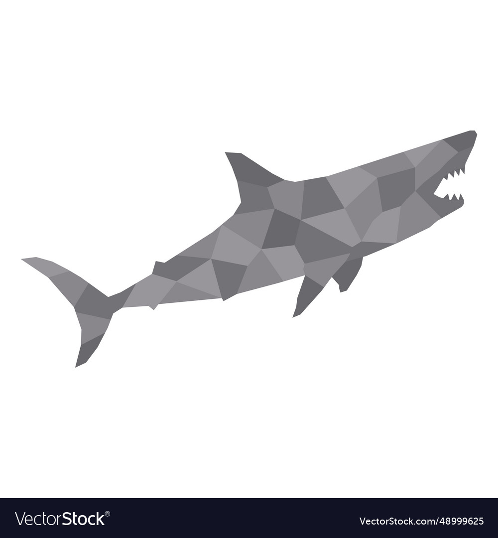 Simple polygonal swimming shark profile