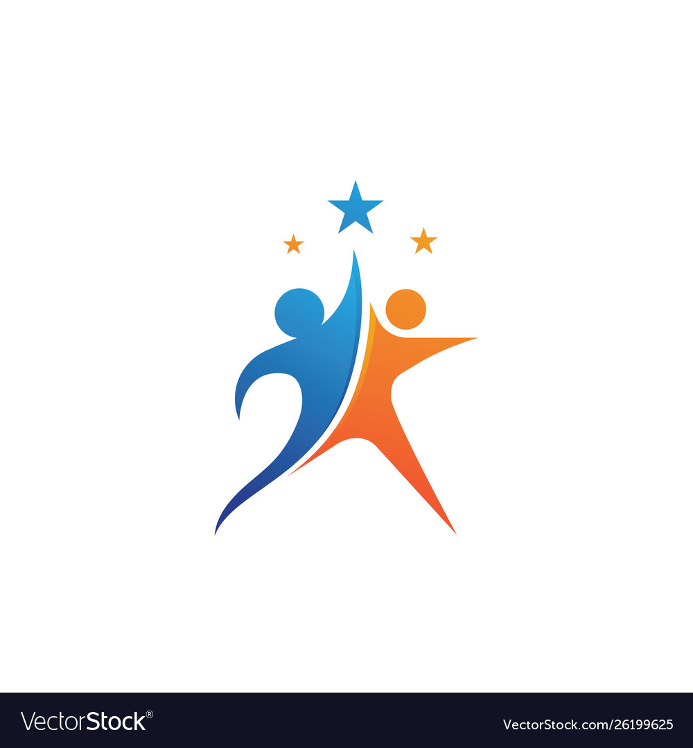 Star logo people success template Royalty Free Vector Image