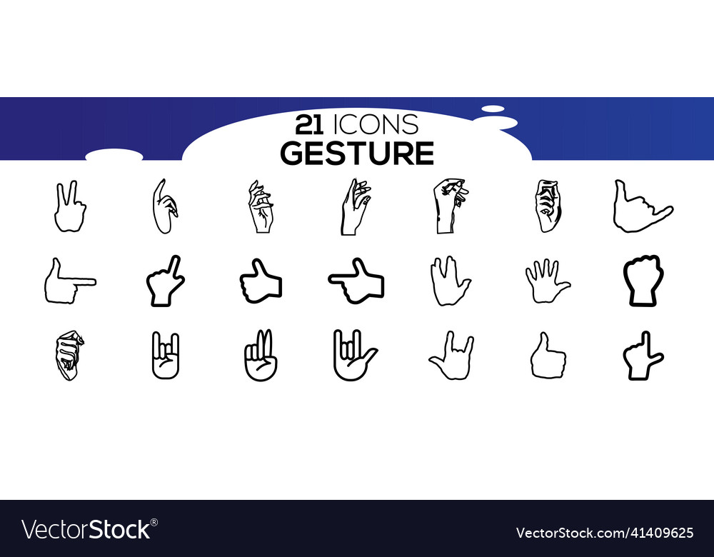 Touch screen gestures icons in thin line style Vector Image Touch screen gestures icons in thin line style