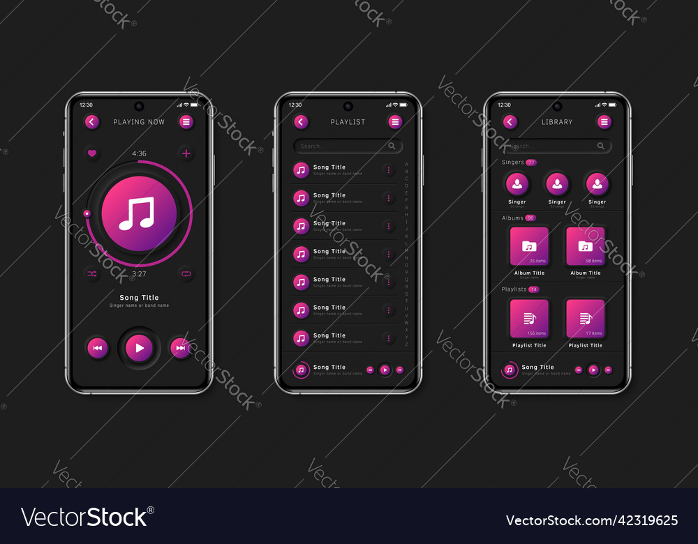 User interface elements for mobile app