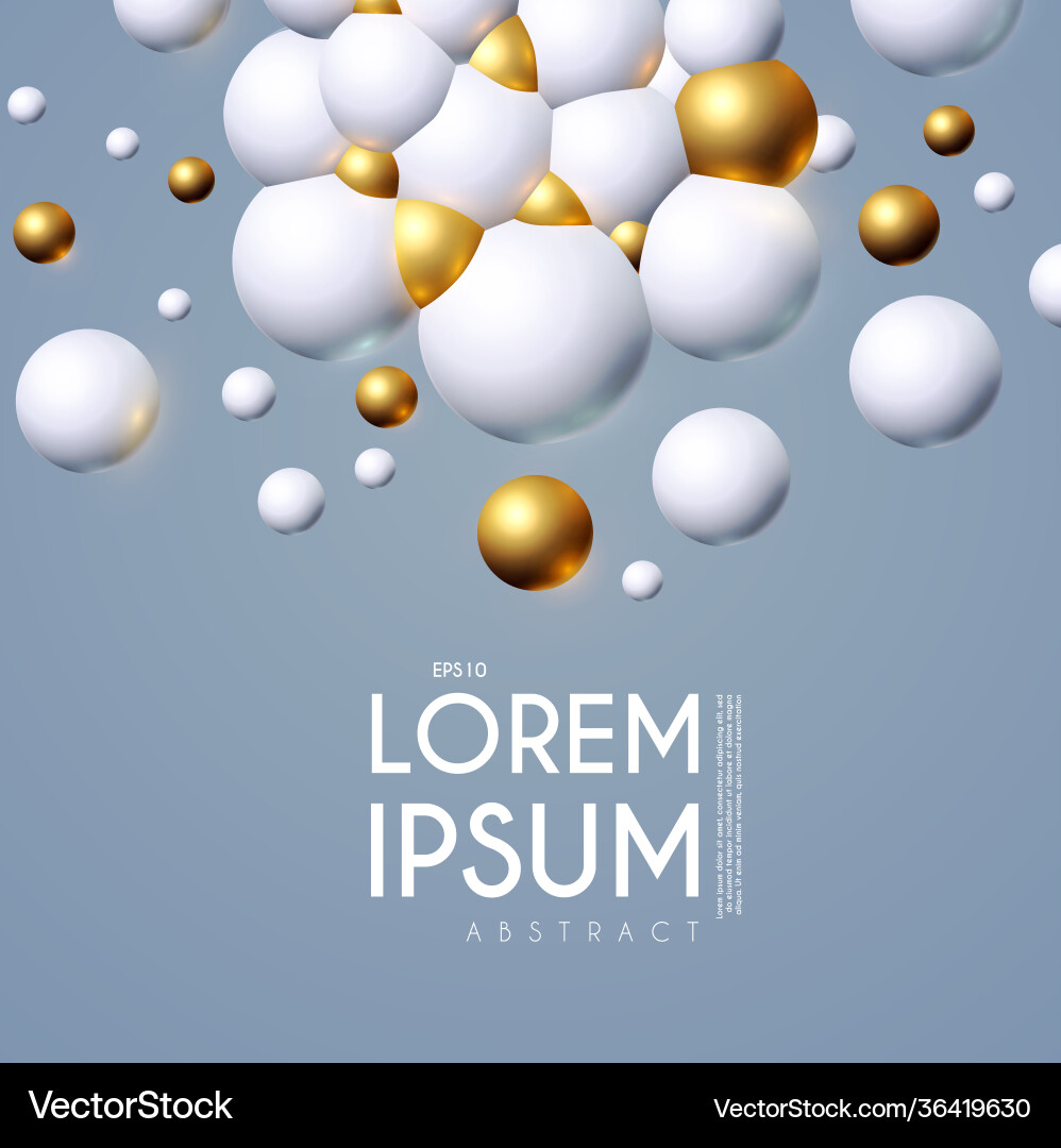 Abstract 3d background with spheres structure Vector Image
