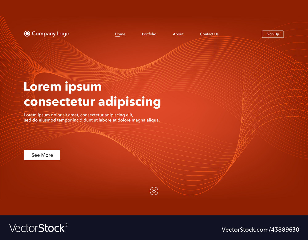 Abstract background website landing page template vector image Abstract background website landing page template