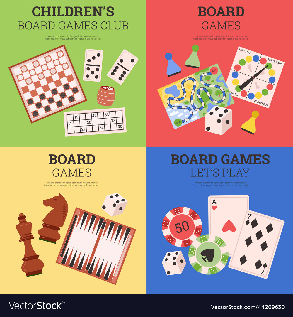 Board games banners collection for family