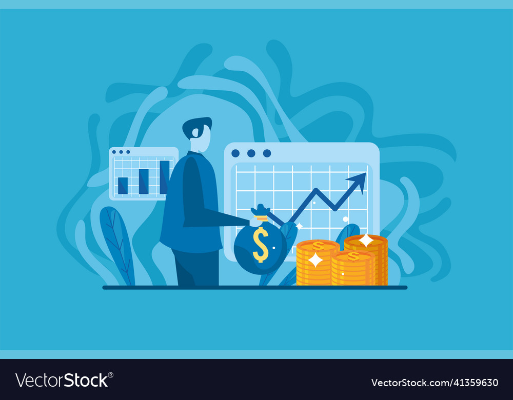 Businessman and business income Royalty Free Vector Image