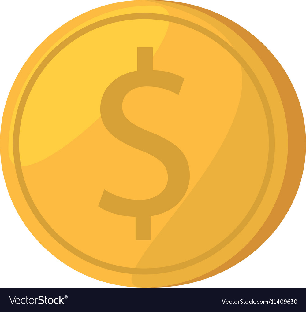 Coin dollar isolated icon Royalty Free Vector Image