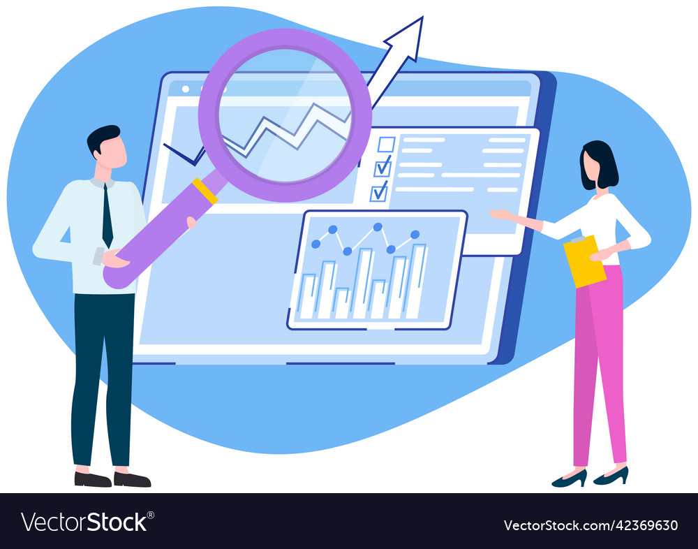 Data analysis research statistics concept Vector Image