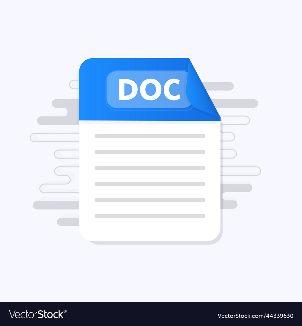 Doc file icon flat design graphic vector image Doc file icon flat design graphic
