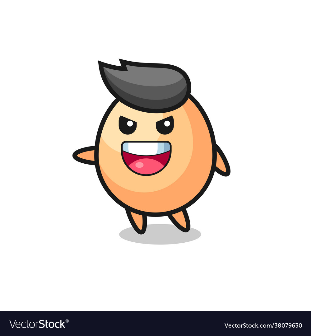 Egg cartoon with very excited pose