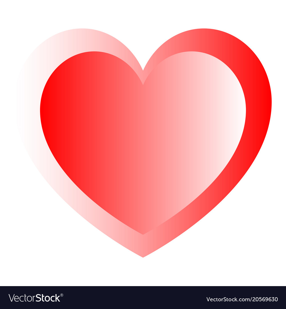 Heart red color two layers gradient