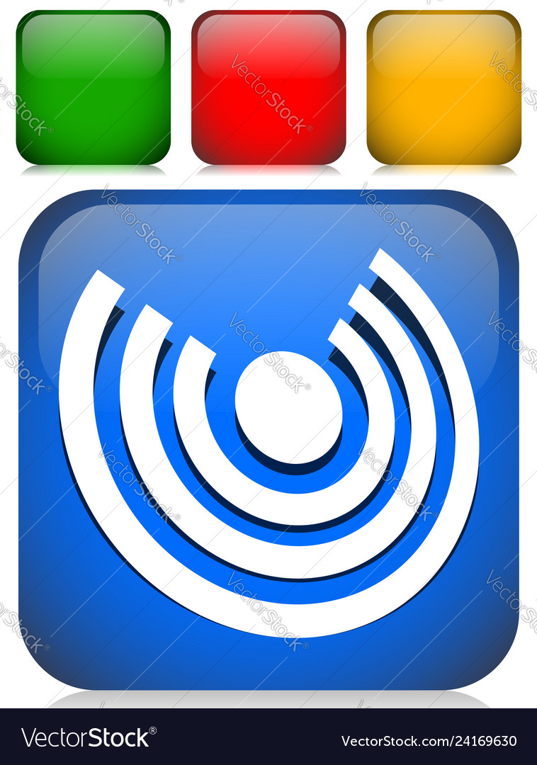 Icon with concentric circles for emitting rays vector image Icon with concentric circles for emitting rays
