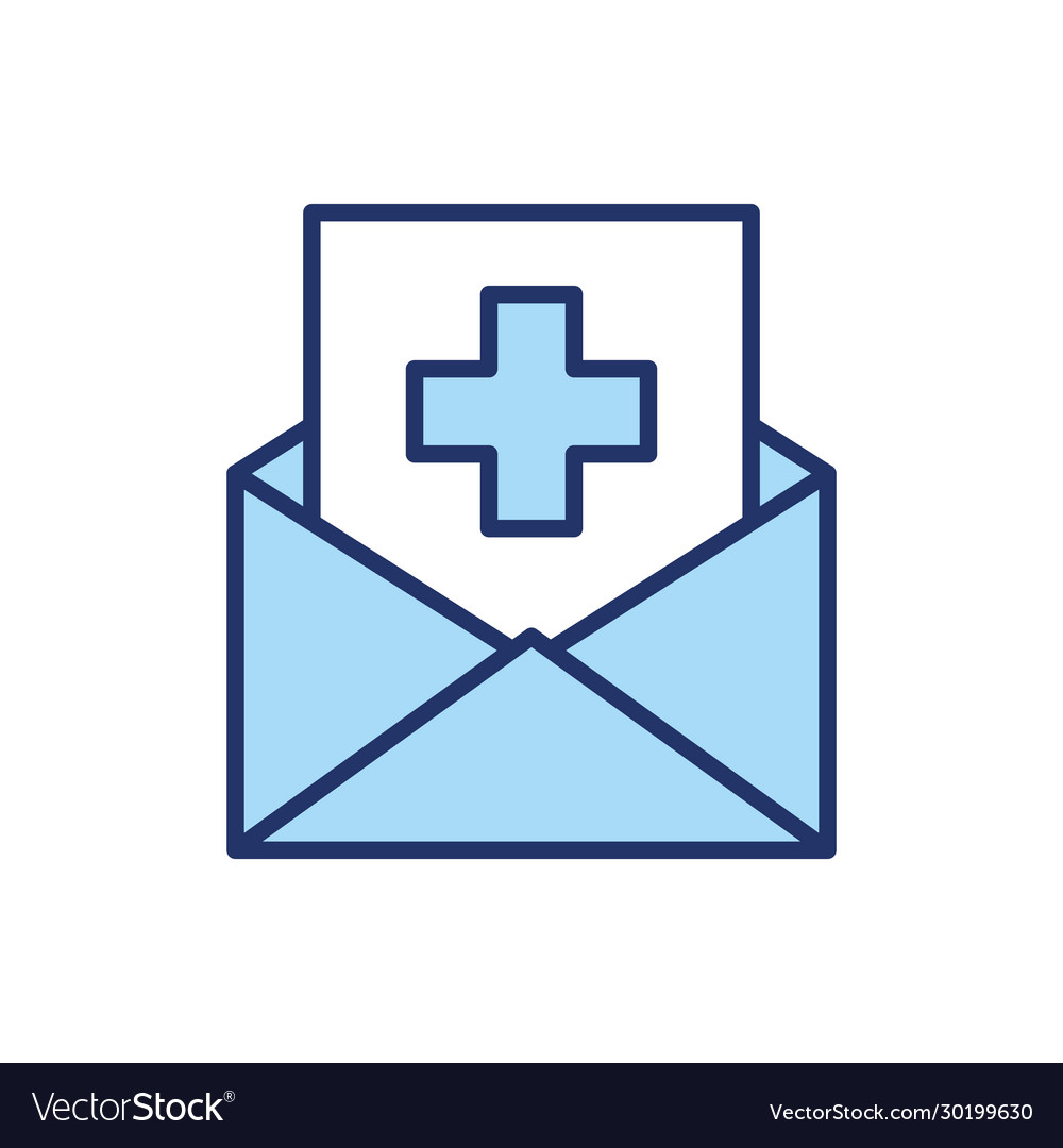 Isolated cross inside envelope line and fill style