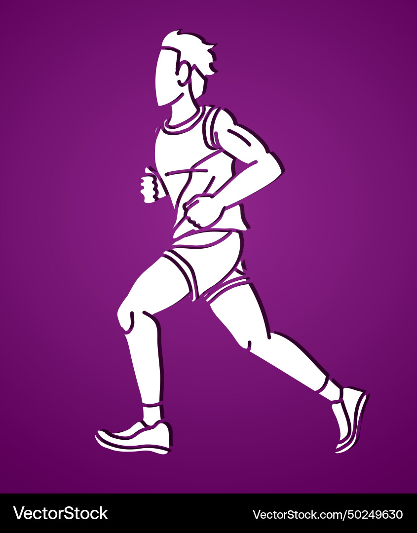 Marathon runner start running a man action Vector Image