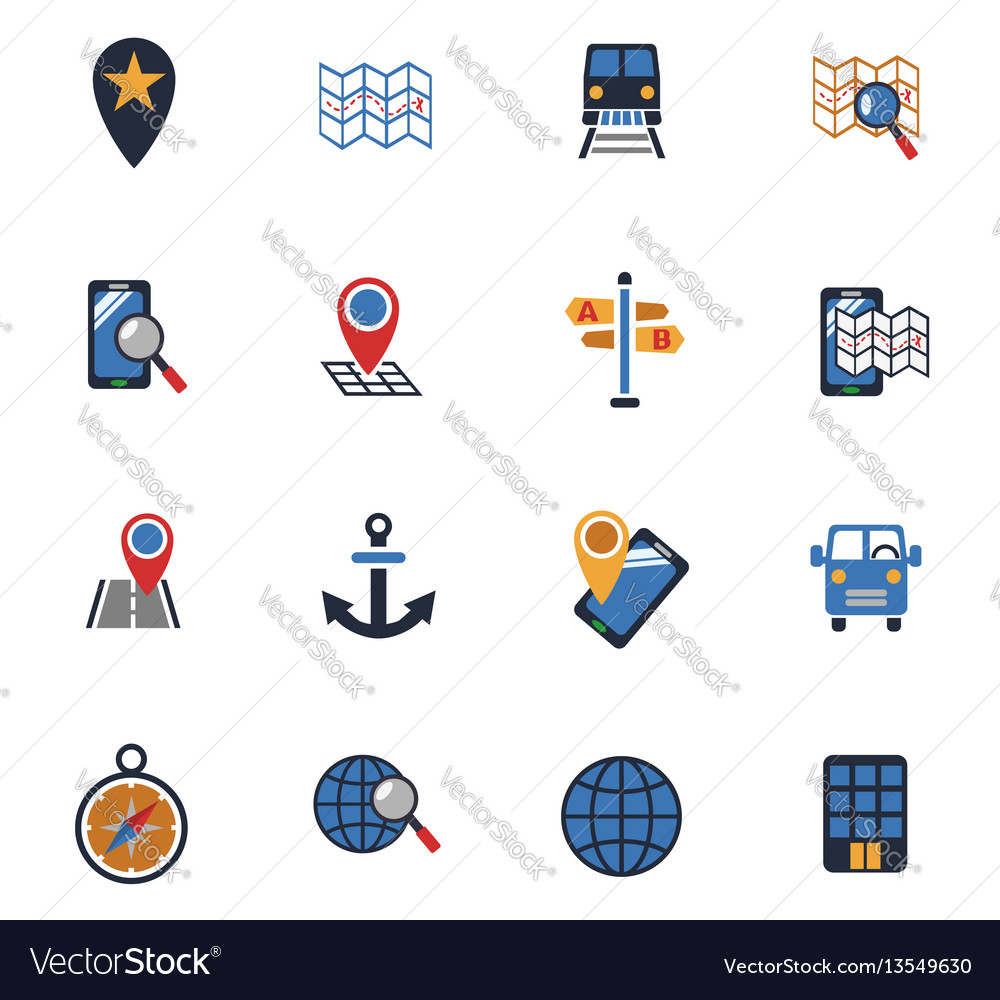 Navigation transport map icons