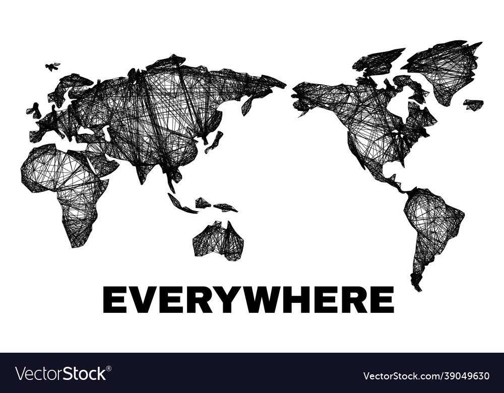Network irregular mesh world map
