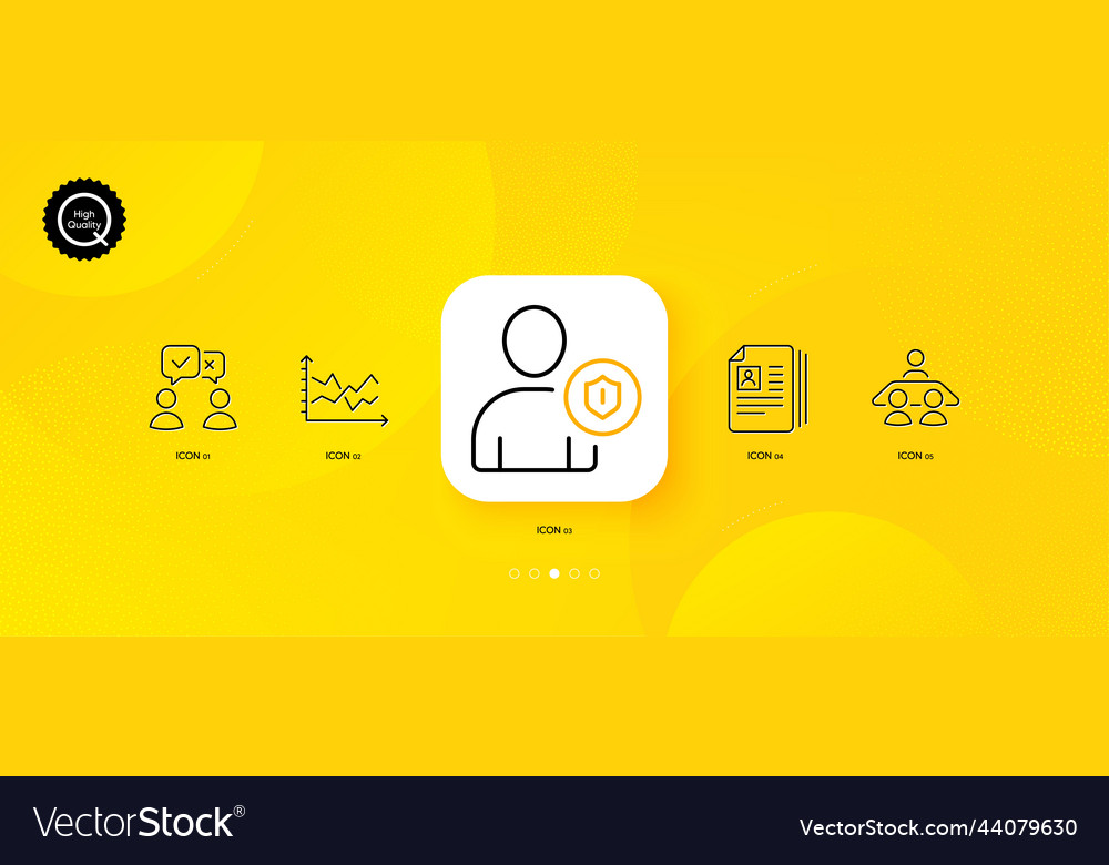 Security diagram chart and cv documents minimal vector image Security diagram chart and cv documents minimal