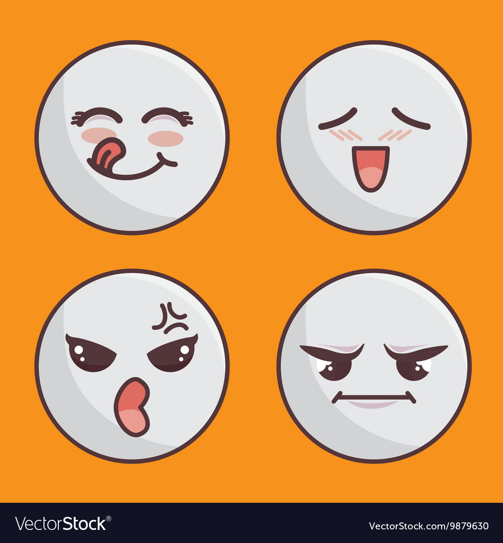 Set of emoticons isolated icon design