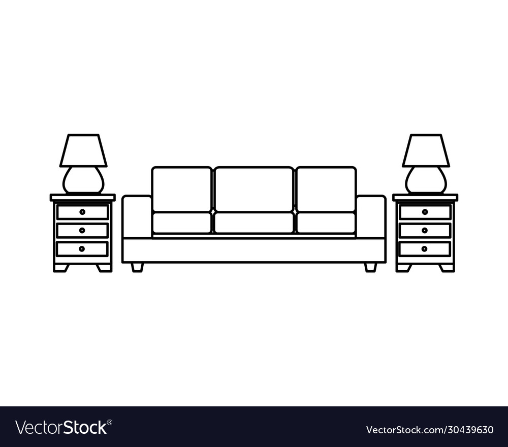 Sofa and drawers with lamps livingroom forniture