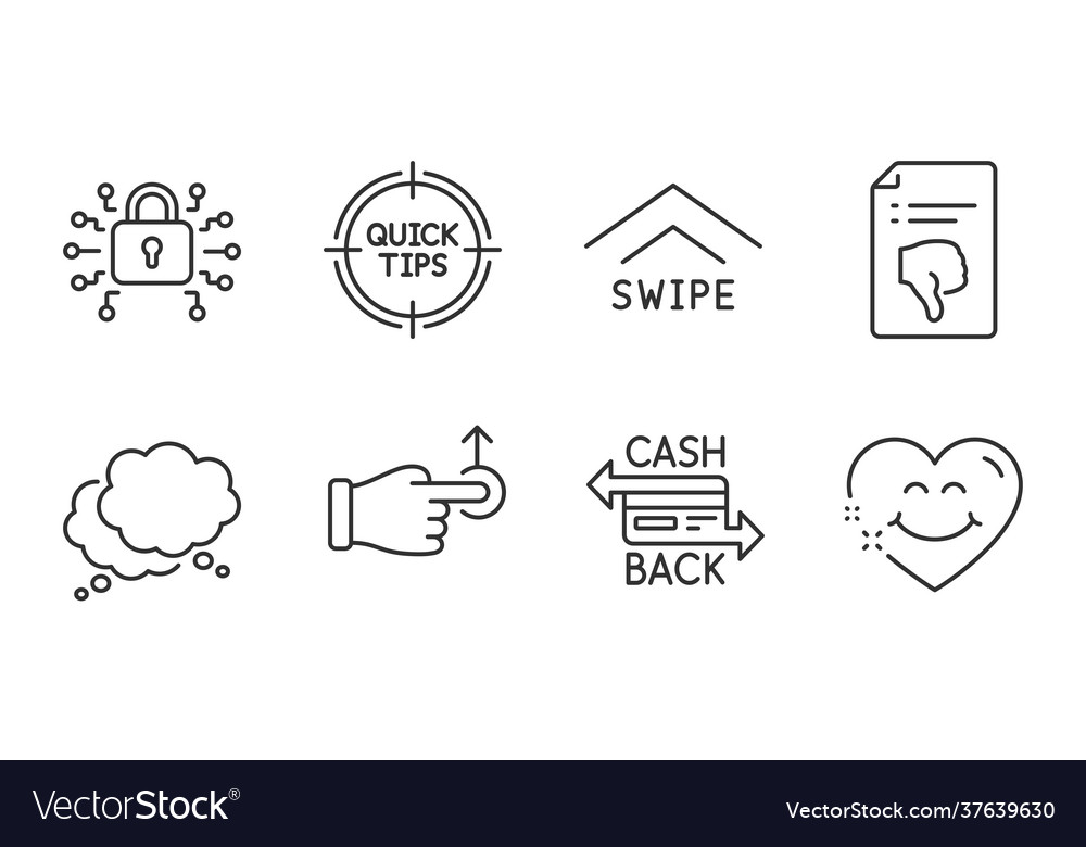 Tips speech bubble and security lock icons set vector image Tips speech bubble and security lock icons set