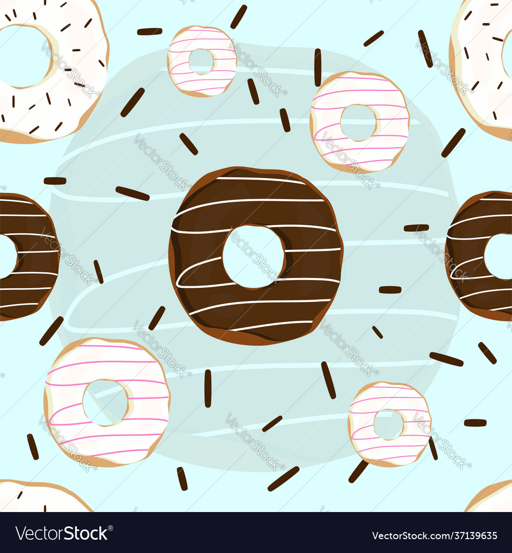 Donut pattern background vector image Donut pattern background