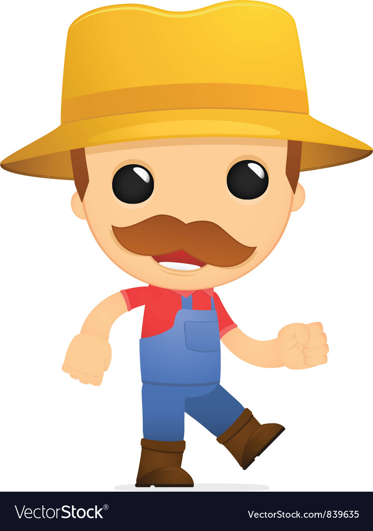 Funny cartoon farmer