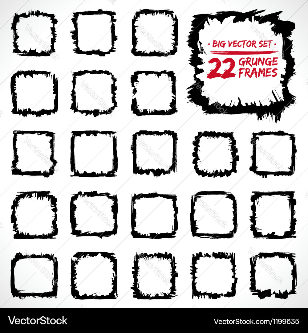 Grunge frames set Royalty Free Vector Image - VectorStock