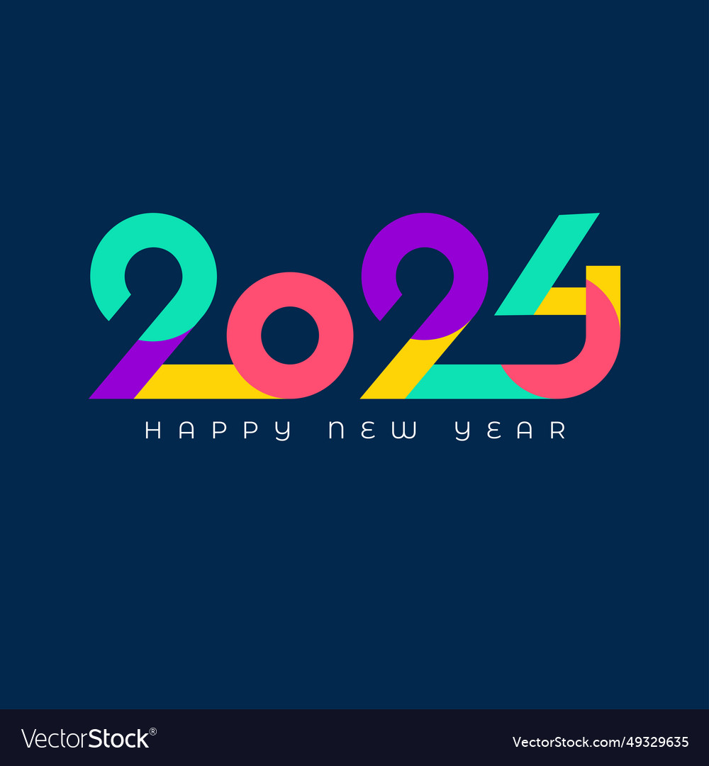 Happy new year 2024 banner Royalty Free Vector Image