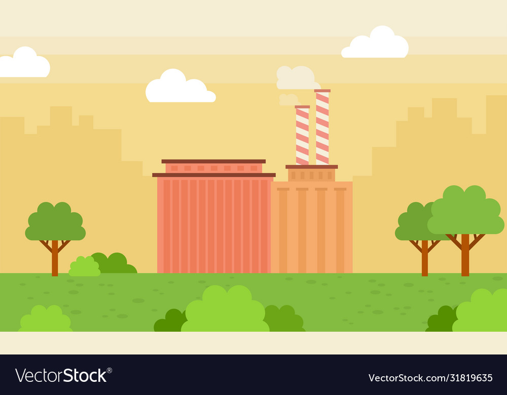 Industrial factory in a flat style