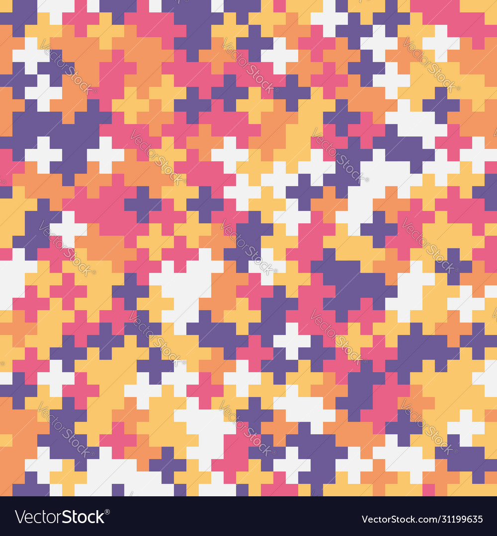 Random colored abstract geometric mosaic pattern vector image Random colored abstract geometric mosaic pattern