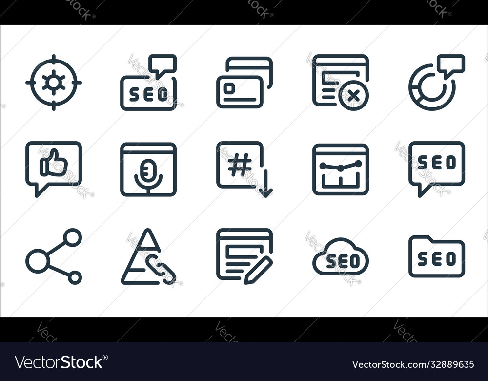 SEO Web App Line Icons