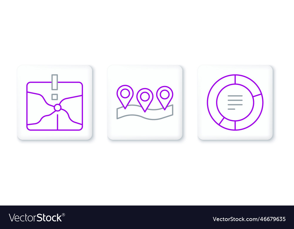 Set line pie chart infographic intersection point vector image Set line pie chart infographic intersection point