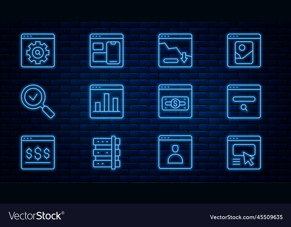 Set line ui or ux design graph chart infographic