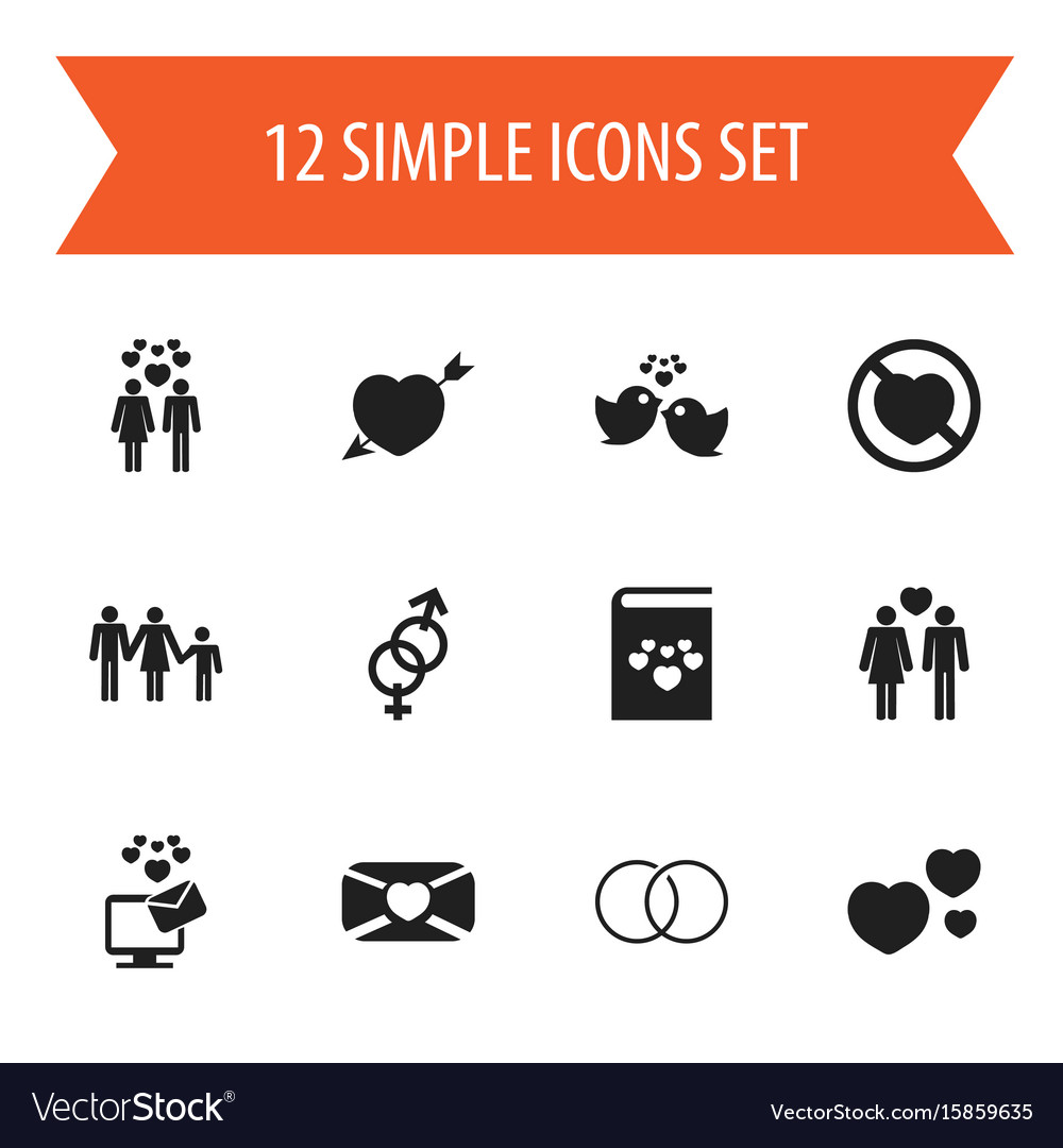 Set of 12 editable passion icons includes symbols