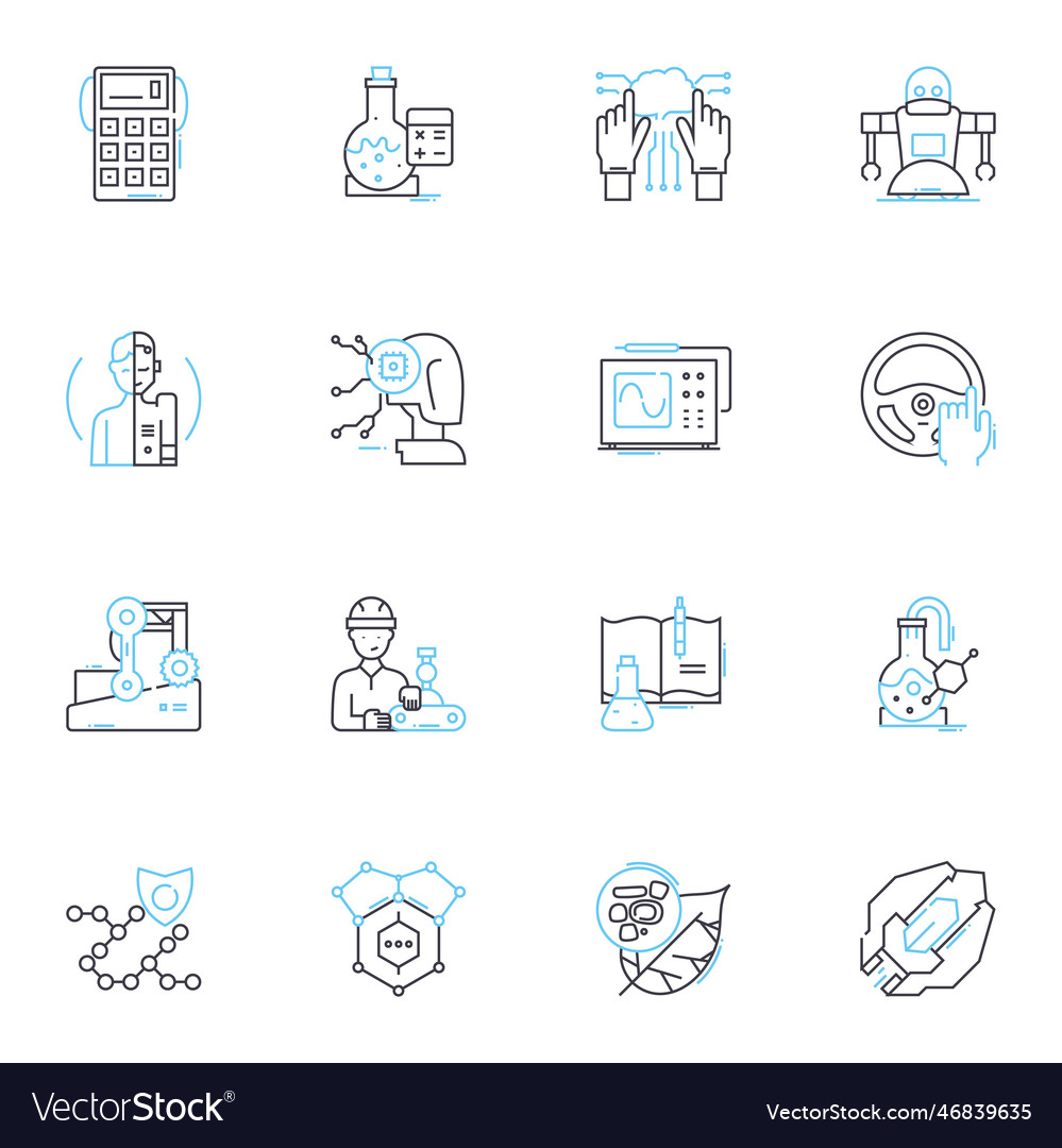 Technological devices linear icons set smartph