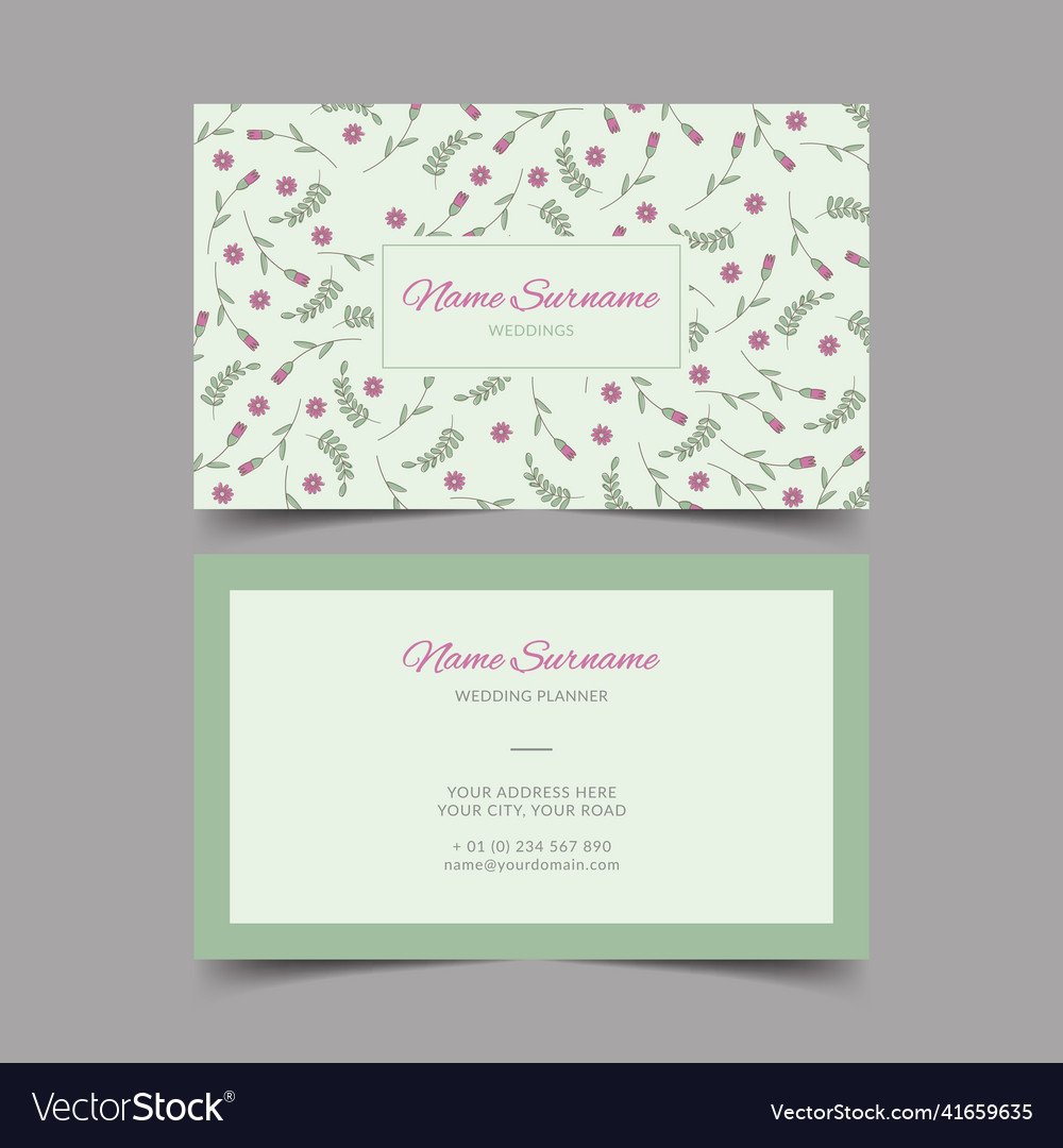 Wedding planner business card template