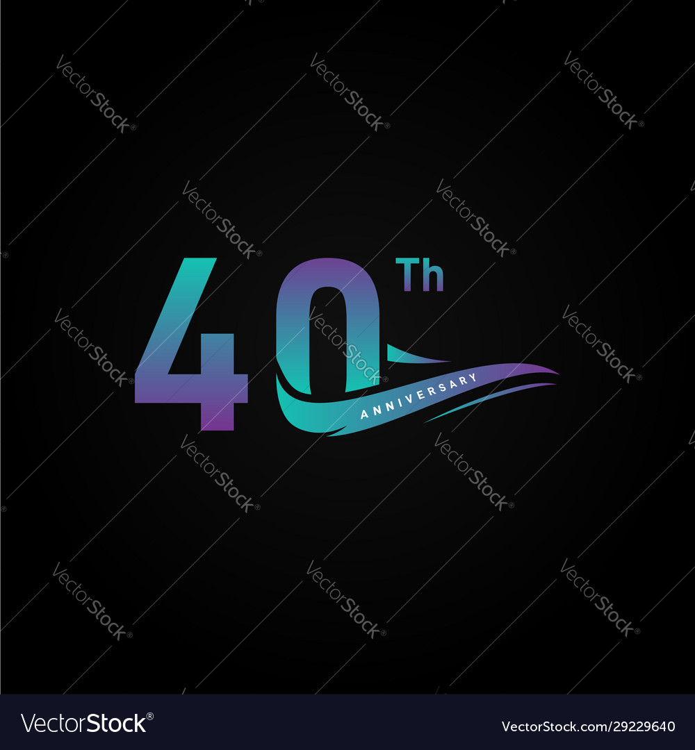 40th ribbon anniversary gradient numbers