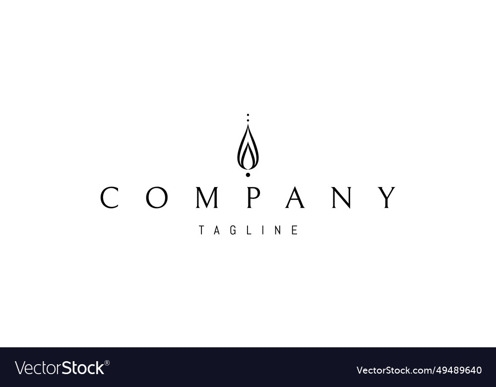 A logo with an abstract image of drop