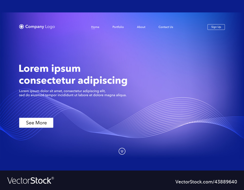 Abstract background website landing page template vector image Abstract background website landing page template