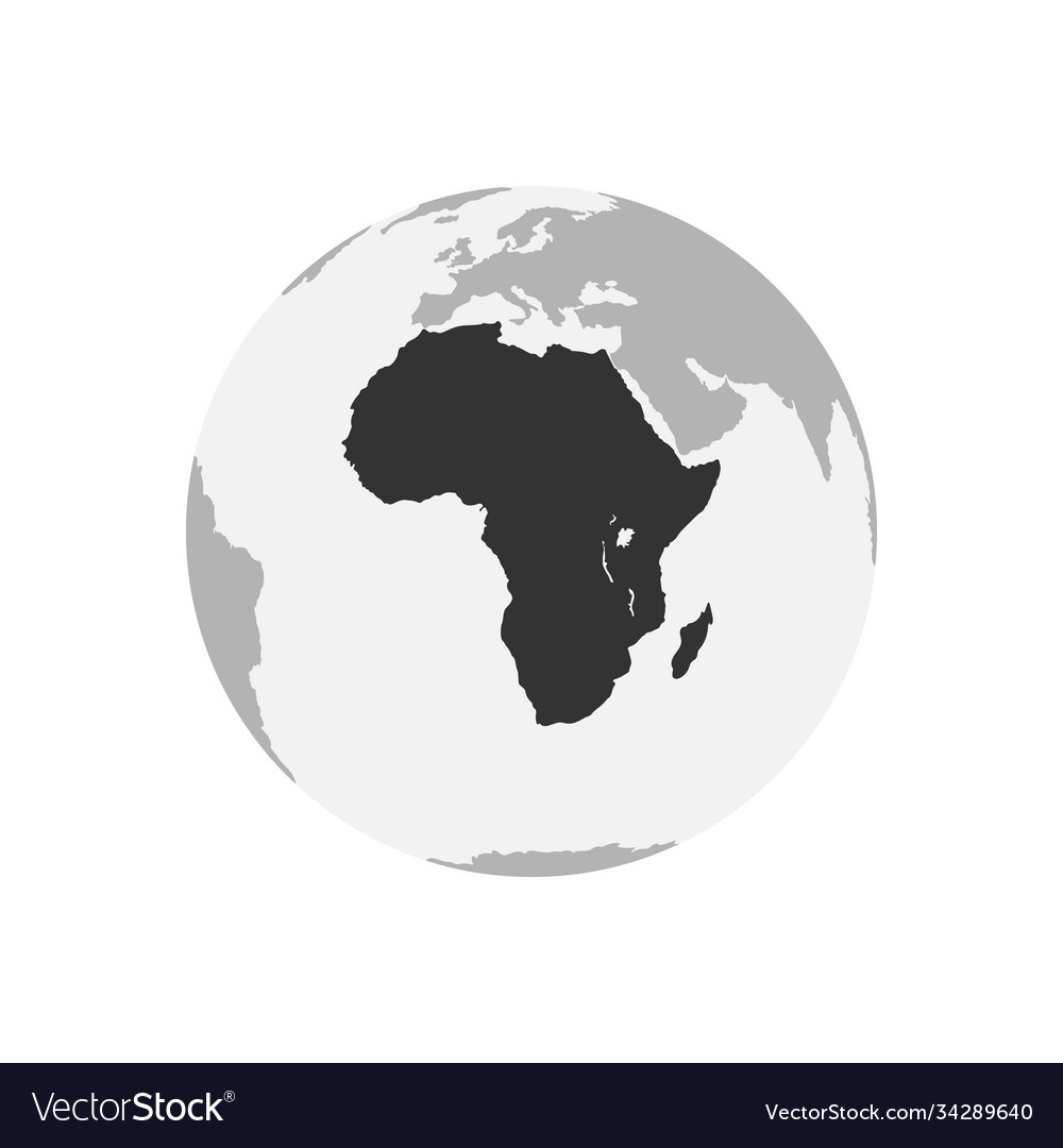 Africa continent map earth globe world Royalty Free Vector