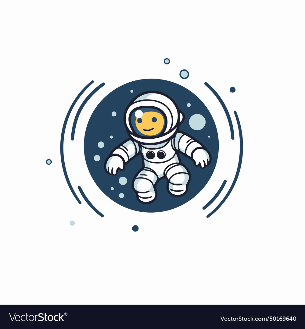 Astronaut in outer space flat style