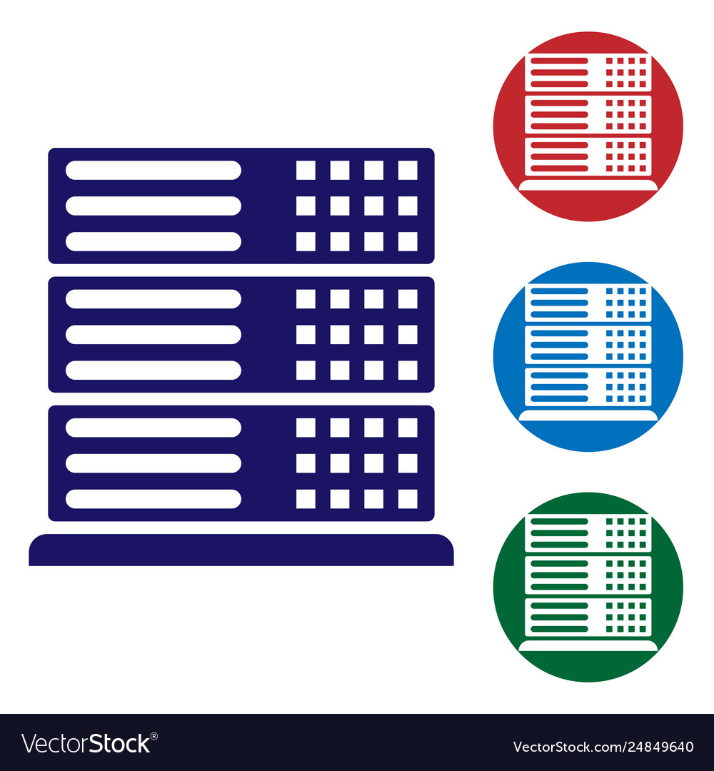 Blue server data web hosting icon isolated Vector Image Blue server data web hosting icon isolated