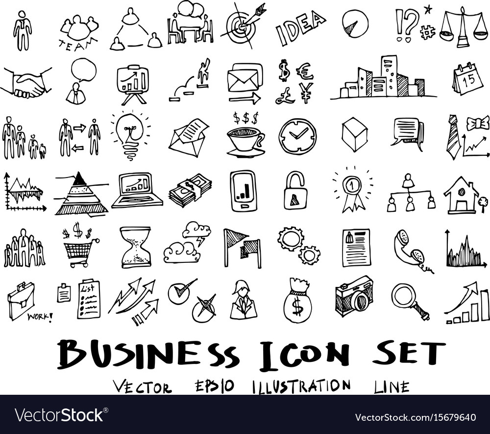 Business Sketch Doodle Set