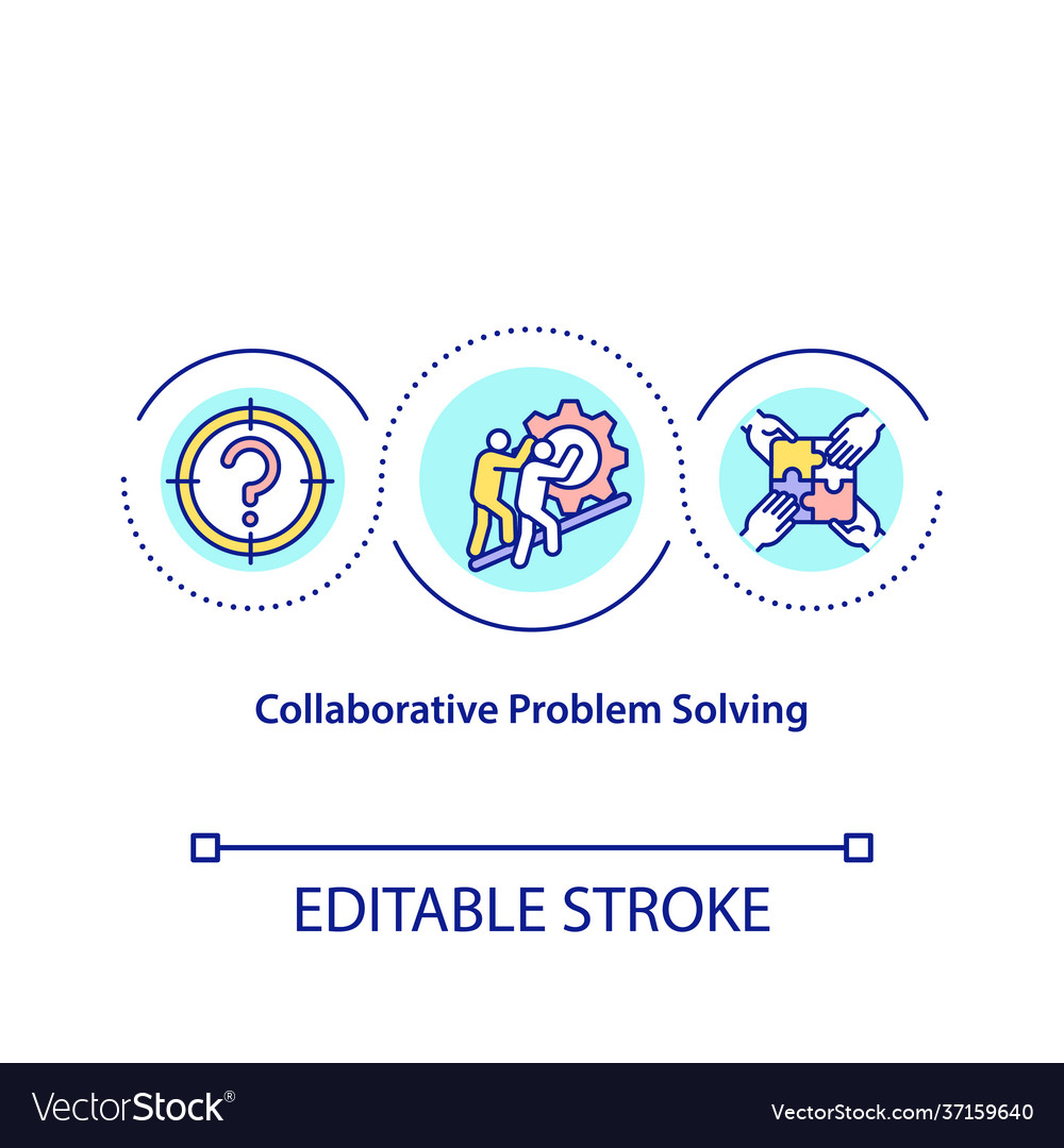 Collaborative problem solving concept icon vector image Collaborative problem solving concept icon