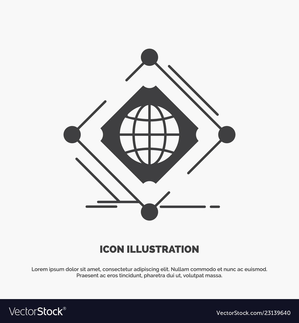 Complex global internet net web icon glyph gray vector image Complex global internet net web icon glyph gray
