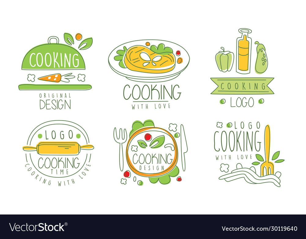 Cooking time logo design collection class