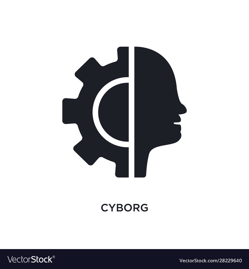 Cyborg isolated icon simple element from