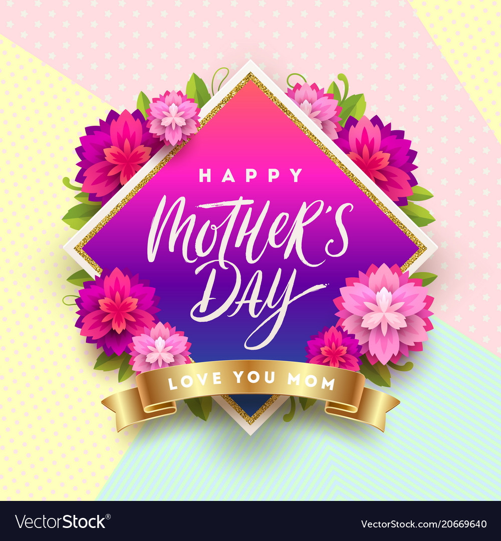 Happy mothers day - greeting card design Vector Image